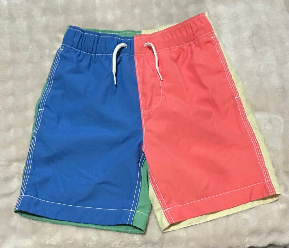 Gap Kids swim trunks with blue, red, and green panels size M (8)